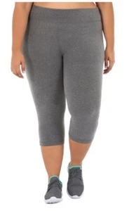 Athletic Works Women's Plus Size Core Active Capri Legging, Grey, 1X 16W-18W - Picture 1 of 3