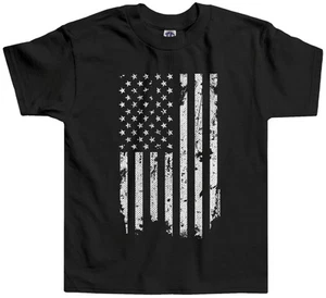 Threadrock Kids Distressed White American Flag Toddler T-shirt USA Pride - Picture 1 of 6