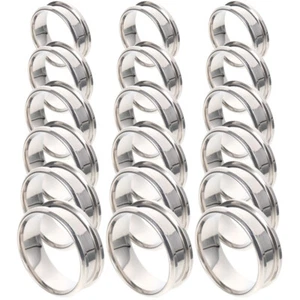 18 Pcs Titanium Steel Man Rings for Making Polished - Picture 1 of 12