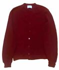 Pull cardigan vintage Marron rouge années 60 Jantzen 100 % laine pure taille L.  (Trous)