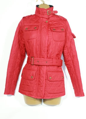Barbour Tourer Womens Jacket 8 Red Polar Quilt Motorcycle Biker  - Image 1 of 4