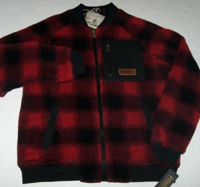 NWT Pendleton RED/BLACK Buffalo Check LODGEPINE Sherpa Fleece Jacket Men's M - Image 1 of 4