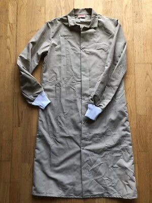 Red Kap Beige Unisex S Lab Coat Frock Butcher Coat Knit Cuffs Pocketless Poly - Image 1 of 4