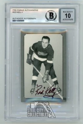 Red Kelly Autographed Pre-Parkie Card /1000 - BAS 10 - Image 1 of 2