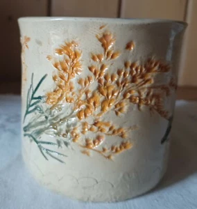 Flor prensada hecha a mano ~ Taza de cerámica de hierbas da efecto fósil.NUEVA - Imagen 1 de 9