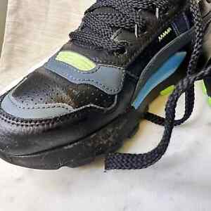 Puma Boy Size 4.5 Black and Green‎ Sneakers
