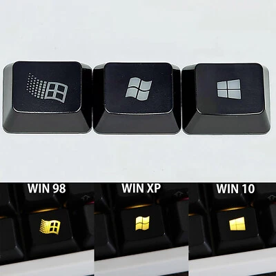 For Keyboard Black ABS Keycap Win 98/XP/10 Window Position Key Cap 1.25x R1 - Image 1 of 4