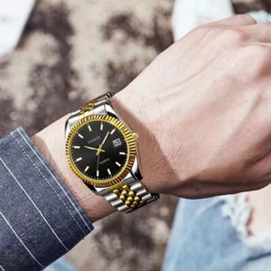 OROLOGIO UOMO ELEGANTE CINTURINO ACCIAIO QUARZO ANALOGICO OROLOGI - Foto 1 di 7