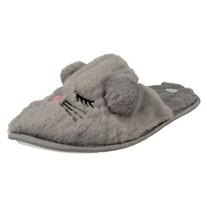 Mujer Spot On Ratón Detalle sin Cordones Textil Comodidad Pantuflas X2116 - Imagen 1 de 10