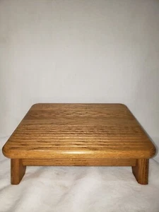 Solid Oak Slanted Tilt Foot Stool Arts Crafts Mission - Picture 1 of 8