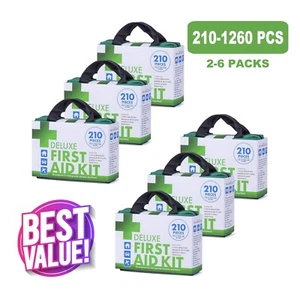 210 PCS Emergency First Aid Kit Medical Travel Bulk Set Workplace Family Safety - Picture 1 of 16