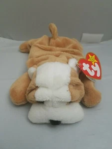 Ty Beanie Babies 1996 Retired Wrinkles The Dog Tan And White New With Tags Rare - Picture 1 of 8