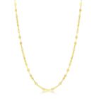 Sterling Silver Gold Plated Flat Mirror Oval Chain, 18"