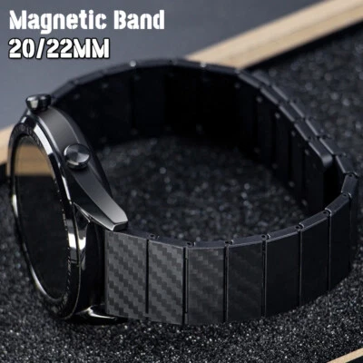 20/22MM Carbon Fiber Magnetic Band for Samsung Galaxy Watch for Huawei Watch GT