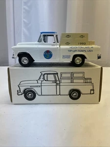 Ertl 1993 TIP UP TOWN  BANK 1955 GM CHEVY PICK-UP TRUCK Fishing Houghton Lake MI - Picture 1 of 5
