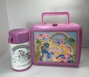 Fiambrera de plástico rosa My Little Pony Aladdin 1986 vintage termo arco iris - Imagen 1 de 15