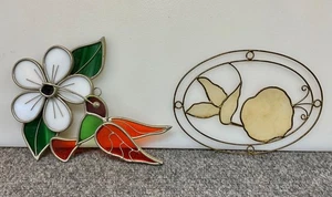 Schöner SONNENFÄNGER 2er Set Kolibri Glasmalerei alt Nachlass Fund GK - Bild 1 von 10