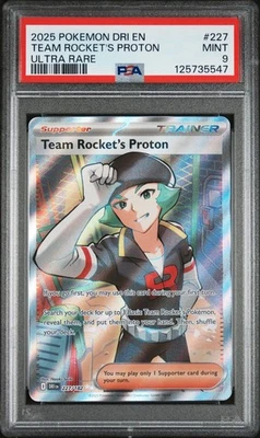 TEAM ROCKET'S PROTON #227 ULTRA RARE 2025 POKEMON DESTINED RIVALS DRI EN PSA 9 - Image 1 of 2
