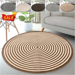 Round Modern Rugs Anti-Skid Rug Living Room Bedroom Circle Carpet Floor Mat UK - Picture 1 of 40