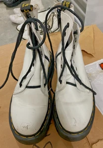 Dr. Martens Jadon Platform Boots JY004 Combat Smooth Leather Womens White 7L - Picture 1 of 9