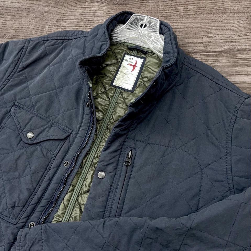 Relwen Quilted Tanker Insulated Jacket Navy Olive Men’s Medium M - Image 1 of 4