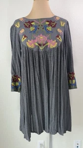 Anthropologie Ivy Jane Floral Embriodered Cross Stitch Shift Dress XS - Picture 1 of 5