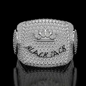 3.5Ct Round Cut Real Moissanite Custom Letter Wedding Ring 14K White Gold Plated - Picture 1 of 10