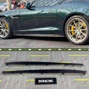 Carbon Fiber/Glossy Black Side Skirts Extension Lip For Jaguar F Type 2014-2020 - Picture 1 of 33