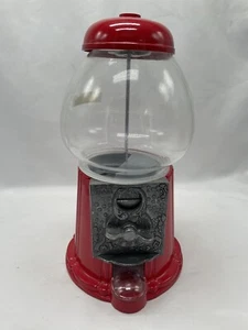 Carousel Junior 11” Red Bubble Gum Machine Cast Metal Glass Globe - Picture 1 of 5