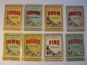 Set of 8 Old 1920's - J. Van Weyenbergh - Liqueur Bottle LABELS - Belgium - Picture 1 of 1