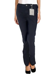Carlo Chionna Pantalone Da Donna W24 W25 W26 Small S Bootcut Blu Gessato Cotone - Imagen 1 de 24