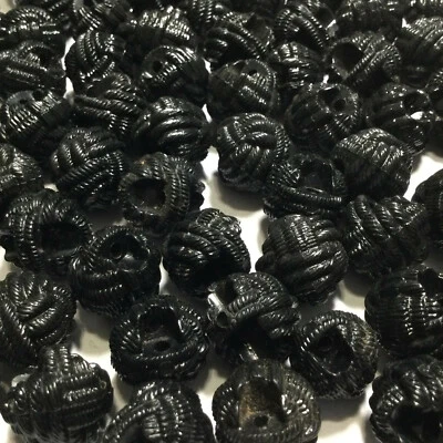 Black Nylon Chef Chef's Coat Uniform Washable Knot Button 13mm, 15mm Shank - Image 1 of 4