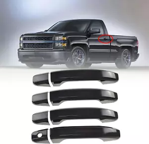 Cover Maniglia Tripla Nera 4 Porte Compatibile con Chevy Silverado 2020 2021 2022 - Foto 1 di 8