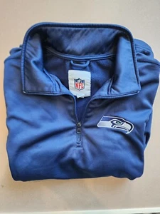 Chaqueta Pullover Azul Seattle Seahawks NFL Fútbol 1/4 Cuarto Cremallera Para Hombre MEDIANA  - Imagen 1 de 4