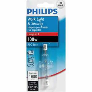 Philips 100W 120V Clear RSC Base T3 Halogen Work Light Bulb 415604 Philips