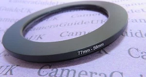 77mm to 58mm 77mm-58mm Stepping Step Down Filter Ring Adapter 77mm-58mm - Picture 1 of 2