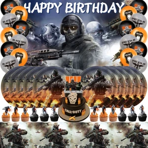 Call of Duty Party Decoration Birthday Plates Balloon Cake Topper Backdrop Vinyl - Picture 1 of 8