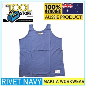 Makita Workwear Rivet Navy Singlet -HALF PRICE SALE - WAS $19.00, NOW $9.50 - Picture 1 of 1