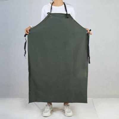 Delantal impermeable recubierto de PVC resistente al aceite cocina carnicero delantales pesados ancho largo Foto 1 de 4