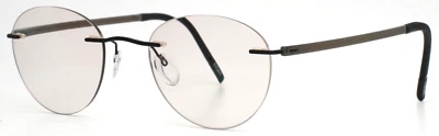 SILHOUETTE 5567 70 9040 Black Mens Round Rimless Eyeglasses 48-21-145 B:40.6 - Image 1 of 4