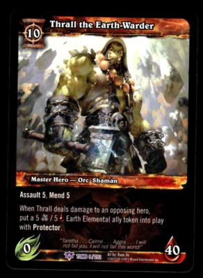 2012 World of Warcraft TCG: Tomb the Forgotten Thrall the Earth-Warder 9/202 - Image 1 of 2
