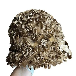 Schiaparelli Straw Hat Vintage Tall Mod Architectural Bucket Hat 1960s O/S - Picture 1 of 6
