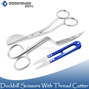 6" Double Bent Machine Applique Duckbill Scissors Lace Thread Quilting Shears - Picture 1 of 2