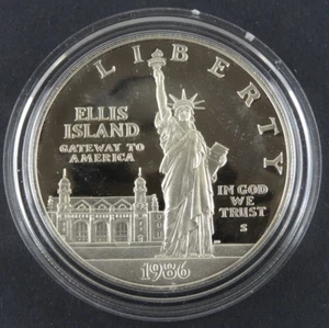 1986-S Statue of Liberty Proof Silver Dollar US Mint Commemorative $1 Capsule - Picture 1 of 4