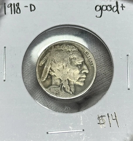 1918 D Buffalo Nickel Good/VG -Better Date Cover