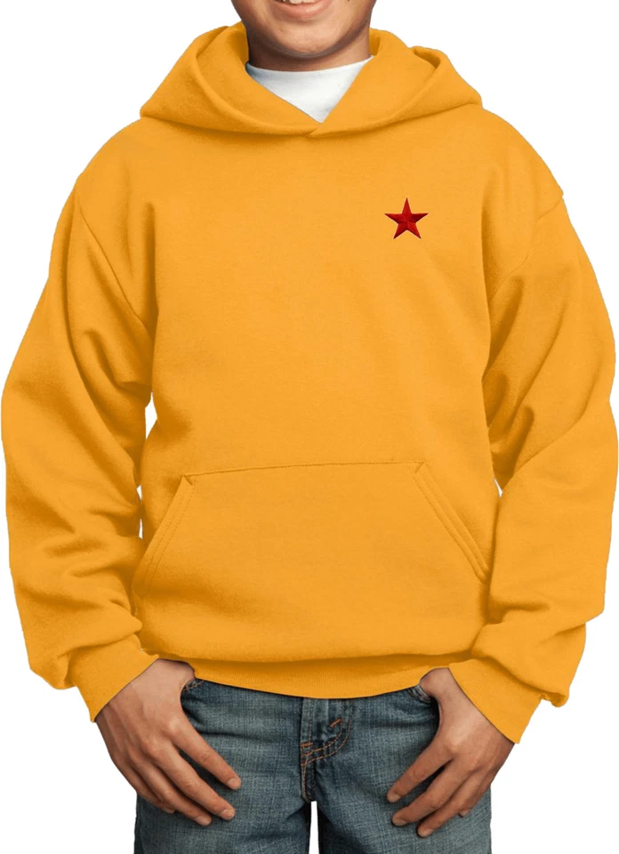 Compra Camisas Geniales Parche Estrella Roja Estampado Bolsillo Jóvenes Niños Sudadera con Capucha Foto 1 de 1