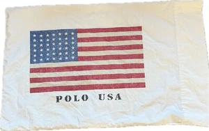 VINTAGE RALPH LAUREN POLO USA SINGLE STANDARD PILLOW CASE AMERICAN FLAG COTTON - Picture 1 of 3