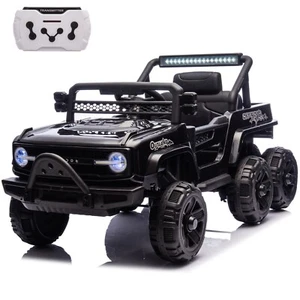 12V Kids Ride on Car Electric Truck with Remote 6 Wheel Suspension Car Toy Black - Picture 1 of 23
