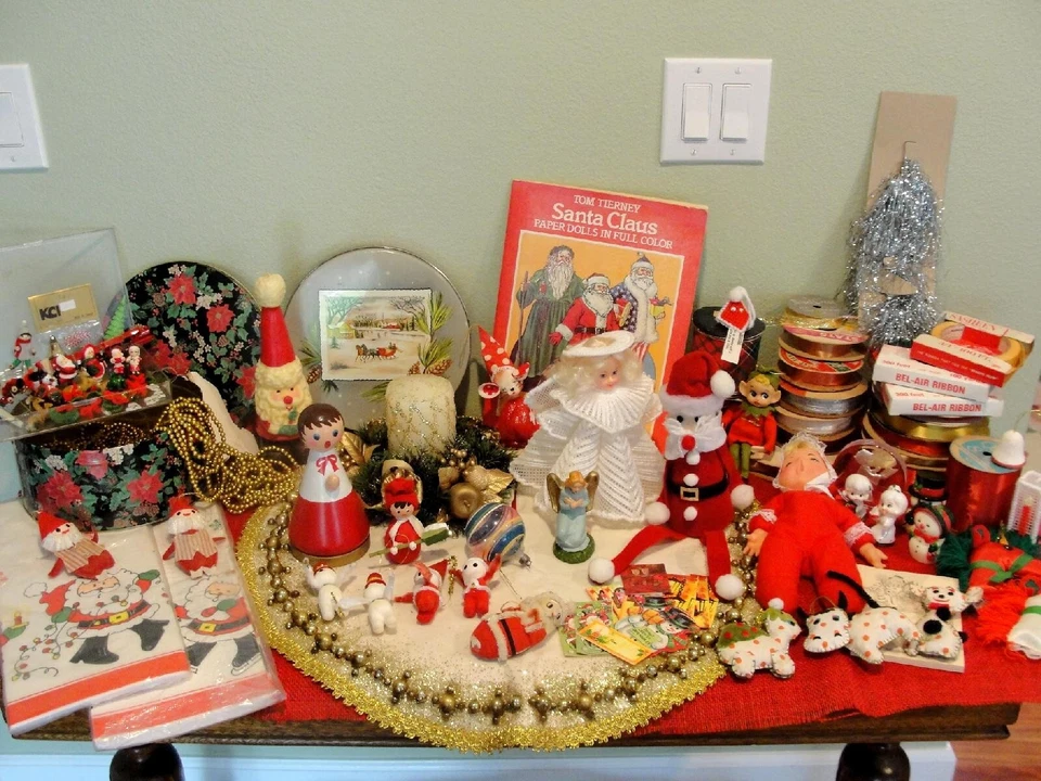 Vintage Christmas Holiday Decorations Selection Variations - Image 1 of 1