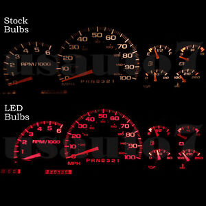 NEW Dash Cluster Gauges RED LED LIGHT KIT For 95-98 GMC C1500 K1500 Sierra Truck